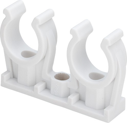 Viega Rohr-Clip 94826C2 doppelt in 12mm Kunststoff weiss 100438