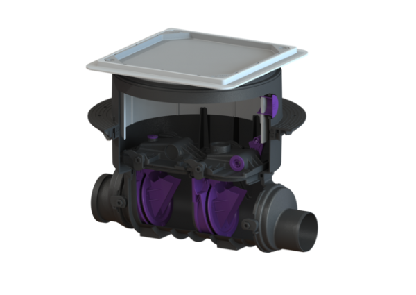 KESSEL Rückstauverschluss Staufix SWA DN100, Einbau Bodenplatte, befliesbar 73100.10X