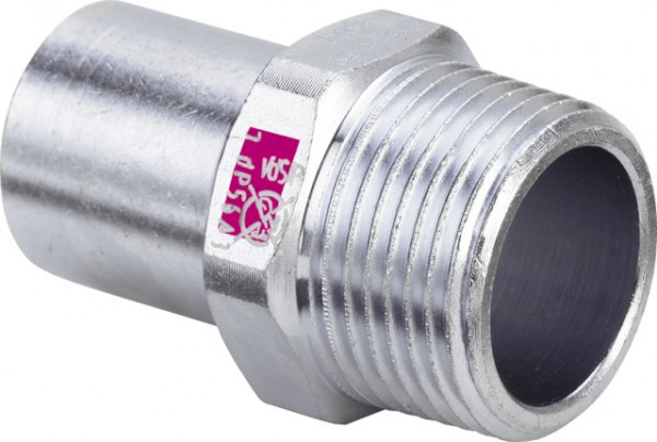 Viega Einsteckstück Prestabo 1111.1 in 12mm x R3/8 Stahl verzinkt 605261