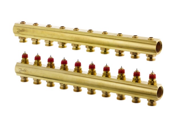 Danfoss FBH-Verteiler FHF-10 10 Kreise, ohne Durchflussanzeige 088U0510