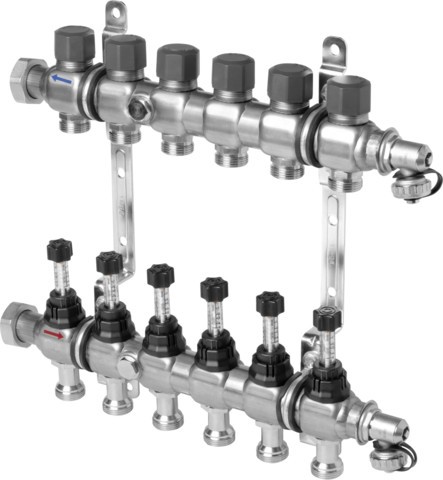 Viega Heizkreisverteiler 1010 in 8 fach aus Edelstahl 786885