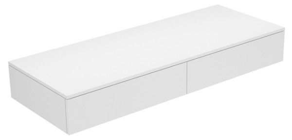 Keuco Sideboard Edition 400 31764, 2 Auszüge, weiß Hochgl./Glas cashm.klar 31764840000