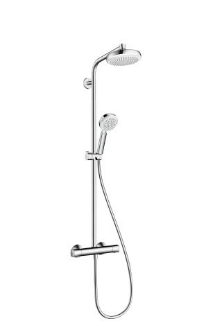 Hansgrohe Showerpipe Crometta 160 EcoSmart weiss/chrom 27265400