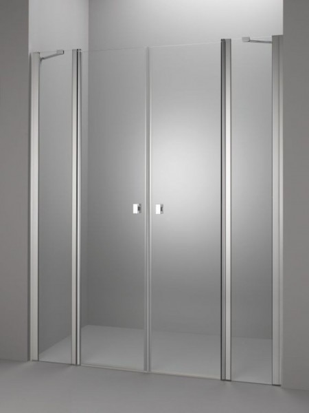 Pendeltürhälfte clivia 1100x2000mm m.Festfeld silber hochglanz Echtglas VIG