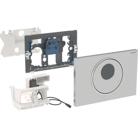 Geberit WC-Strg.Netz.,BetPl. Sigma10,berü.los 2- Mengen-Sp. edelstahl, manuell 115.890.SN.5