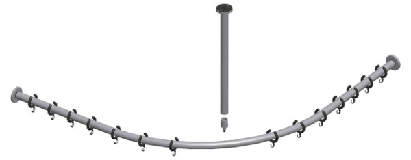 Keuco Brausevorhangstangen-Set Plan 14938, für Dusche 90x90, Edelstahl 14938070900