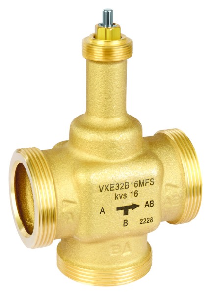 Resideo Dreiwegeventil VXE-M, PN16 DN 32, kvs 16, flach dichtend, stetig
