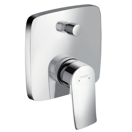 Hansgrohe Wannenmischer Unterputz Metris Fertigset eckig chrom 31454000