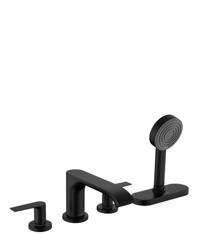 Hansgrohe 4-Loch Wannenarmatur Vivenis F-Set Wannenrandmontage mit sBox mattschwarz 75444670