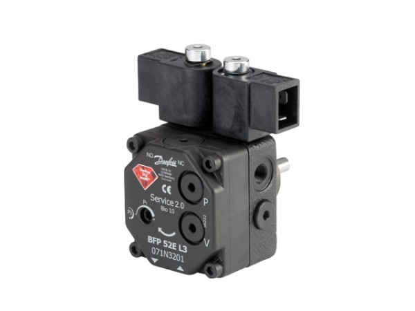 Danfoss Ölbrennerpumpe BFP 52 E L3 LES 2 Ventile, 24 l/h, Drehr. li., Anschl re 071N3213