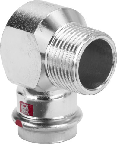 Viega Winkel 90 Grad mit SC Prestabo 1114.1 in 15mm x R3/8 Stahl verzinkt 559519
