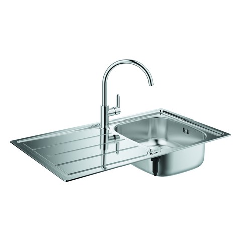 GROHE Spülen-Bundle K200 31562 mit Edelstahlspüle/BauEdge SPT-Batt. chrom 31562SD0