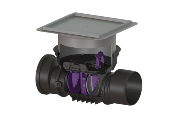 KESSEL Rückstaudoppelverschluss Staufix Control, DN200, befl., Bodenpl., RSK 770200.10XR