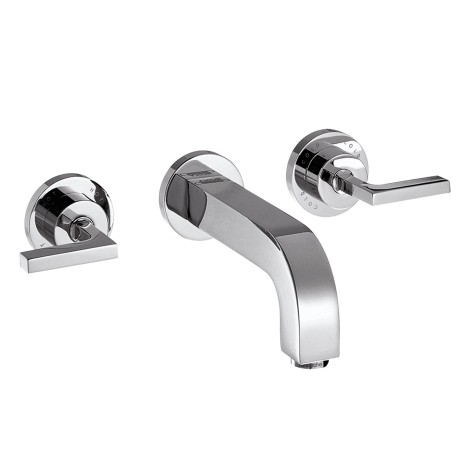 Hansgrohe 3-Loch Waschtischarm.Axor Citterio Wand Fertigset lang chrom m.Hebelgriffen 39147000