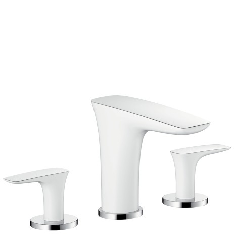 Hansgrohe 3-Loch Waschtischarmatur PuraVida weiss/chrom 15073400