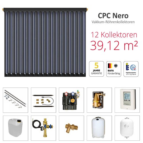 Solarbayer CPC NERO Solarpaket 12 - Z Gesamtfläche Brutto: 39,12 m2 410112001