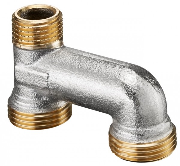 OVENTROP-h-Stück 1/2"AG, 2 x G3/4"AG, Messing, vernickelt 1028750
