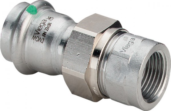 Viega Verschraubung mit SC Sanpress Inox 2362 in 18mm x Rp1/2 Edelstahl 437473