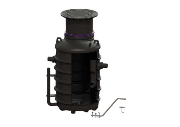 KESSEL Fettabscheider EasyClean ground NS 4, Direct, 800 1200 mm, A/B, rechts 93004.120B DR