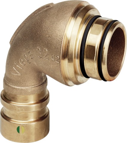Viega Anschlussbogen 90 Grad Geopress 9694 in 63mm Rotguss 639600