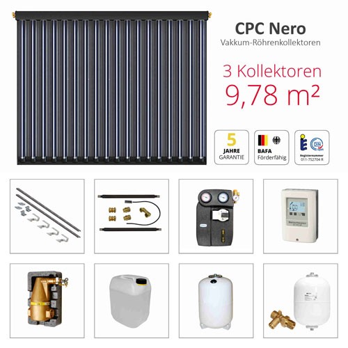 Solarbayer CPC NERO Solarpaket 3 - Z Gesamtfläche Brutto: 9,78 m2 410103001