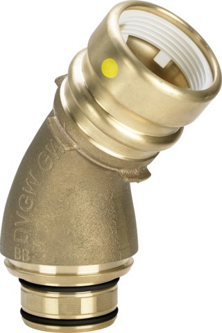 Viega Anschlussbogen 45 Grad mit SC Geopress 9694.1G in 63mm Rotguss 805432