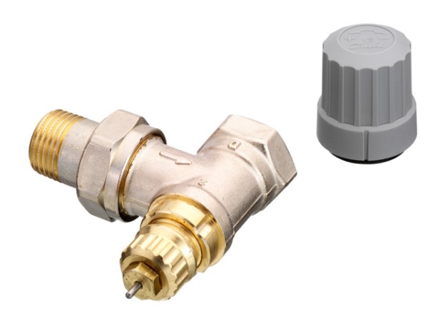 Danfoss Ventilgehäuse RA-FN 15 R 1/2, Eck,vernickelt, Einb.i.d.Rücklauf 013G3227