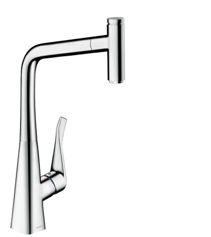 Hansgrohe Spültischmischer 320 Metris Select M71 Ausziehauslauf 1jet edelstahl-optik 14884800