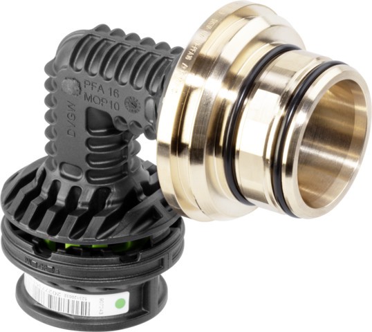 Viega Anschlussbogen 90 Grad mit SC Geopress K 9794TW in 50mm Kunststoff 767501