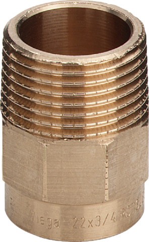 Viega Übergangsnippel 94243G in 28mm R1/2 Rotguss 121228