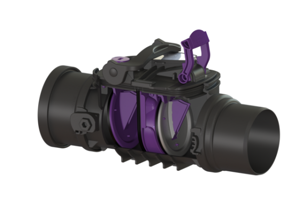 KESSEL Rückstaudoppelverschluss Staufix Control, DN100, freiliegend,Rattenschutz 770100R