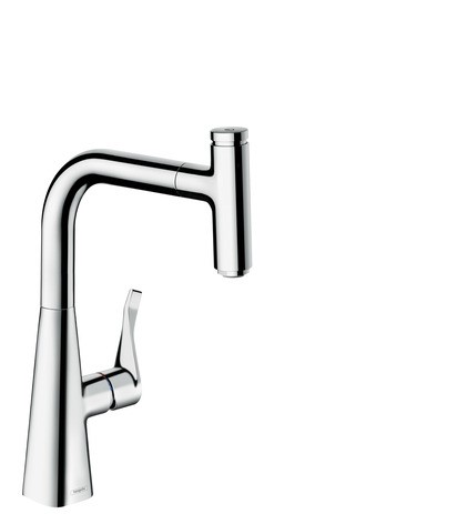 Hansgrohe Spültischmischer 240 Metris Select M71 Ausziehauslauf 1jet edelstahl-optik 14857800