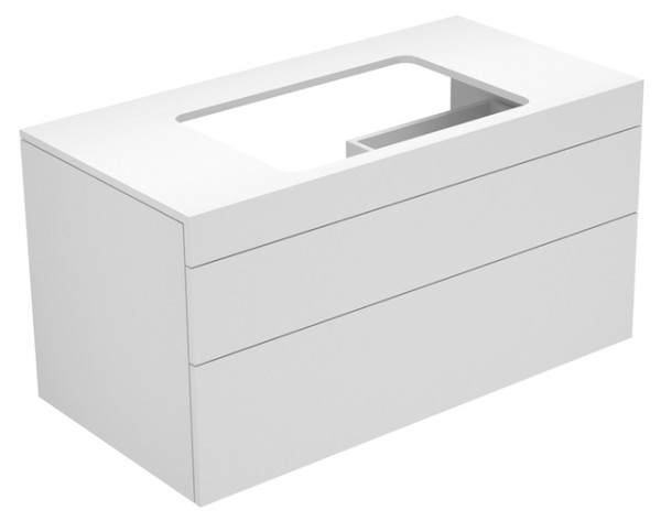 Keuco Waschtischunterbau Edition 400 31572, 2 Auszüge, anthrazit/Glas anthrazit klar 31572110000