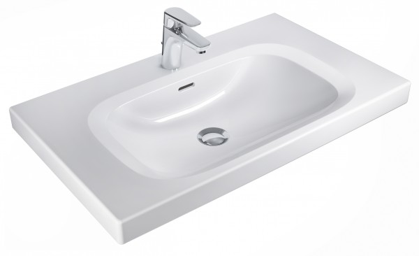 Möbelwaschtisch derby style 80x48cm geschliffen weiss VIGOUR