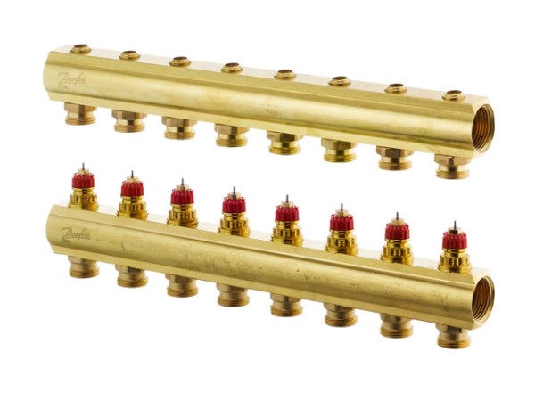 Danfoss FBH-Verteiler FHF-8 8 Kreise, ohne Durchflussanzeige 088U0508