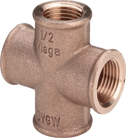 Viega Kreuzstück 3180 in Rp1/2 Rotguss 320614