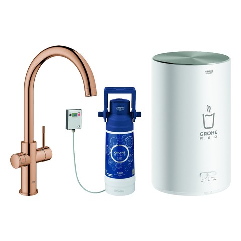 GROHE Armatur und Boiler GROHE Red Duo 30083_1 M-Size C-Auslauf warm sunset 30083DA1