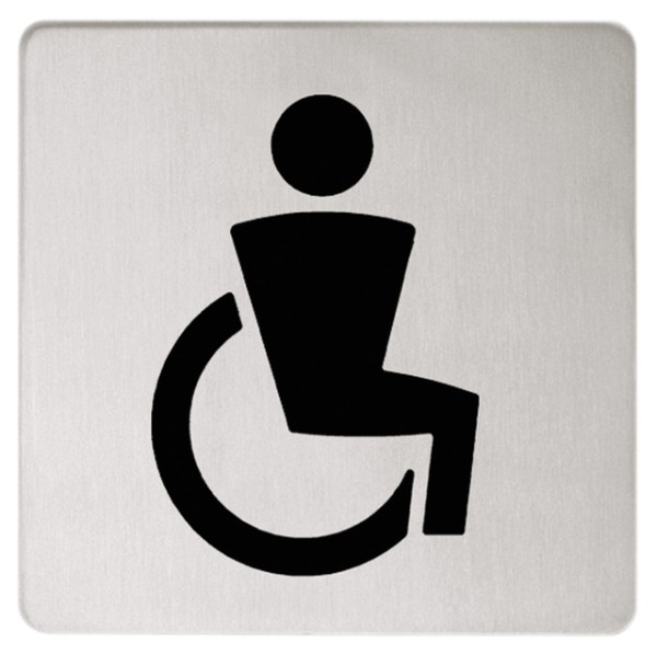 Keuco Türschild Plan 14968, für Behinderten-WC, verchromt 14968010000