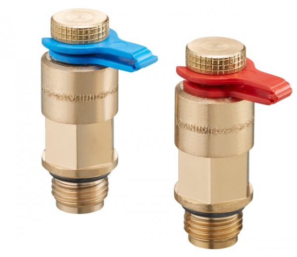 OVENTROP-Messventil Rotguss, rot/blau 4209090