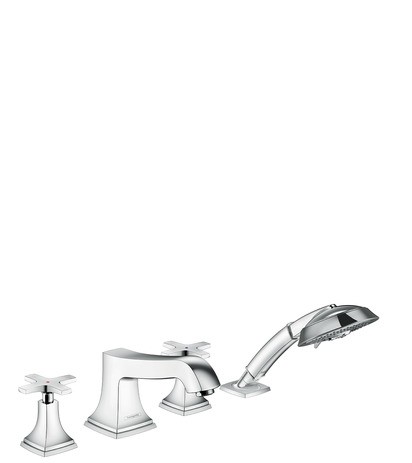 Hansgrohe 4-Loch Wannenarmatur Metropol Classic F-Set Wannenrandmontage m.Kreuzgr. chr. 31449000