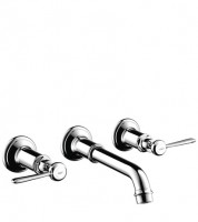 Hansgrohe 3-Loch Waschtischarmatur Axor Montreux Wand Fertigset Hebelgriff chrom 16534000