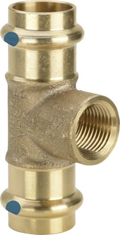 Viega T-Stück mit SC Sanpress 2217.2LF in LABS-frei in 42mm x Rp1/2 x 42mm Rg 430825