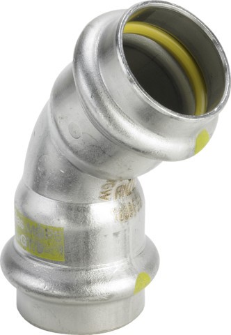 Viega Bogen 45 Grad SC Sanpress Inox G 0226 für Gas in 35mm Edelstahl 486167