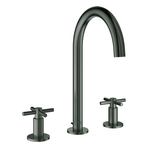 GROHE 3-Loch-WT-Batterie Atrio 20008_3 Rohrauslauf Kreuz-Gr. hard graphite geb. 20008AL3