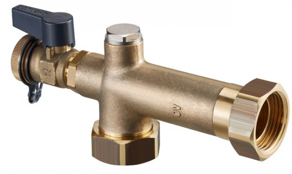 OVENTROP-Winkel, lang mit 2xÜM G1 und Kugelhahn 1359073