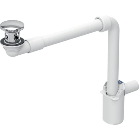 Geberit WT Ablauf Raumsparmodell mit Druckbetätigung d32, hochglanz-verchromt 152.073.21.1