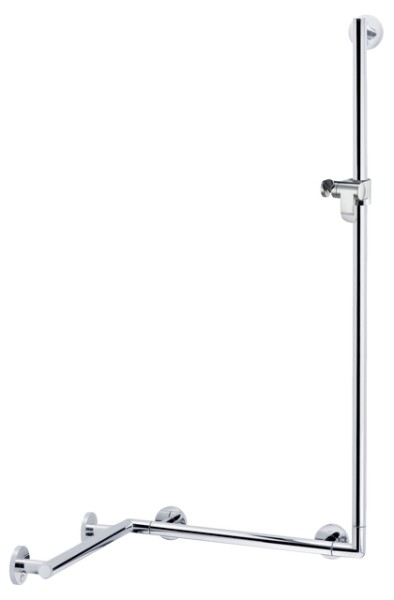 Keuco Duschhandlauf Plan Care 34908, mit Br.Stg. r/l,verchromt,597/680/1265 mm 34908014411