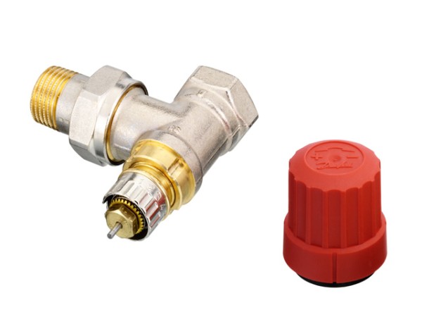 Danfoss Ventilgehäuse RA-N 15 R 1/2, Eck, matt vernickelt 013G0033