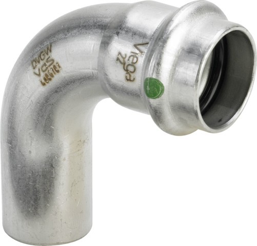 Viega Bogen 90 Grad mit SC Sanpress Inox 2316.1 in 22mm Edelstahl 435721