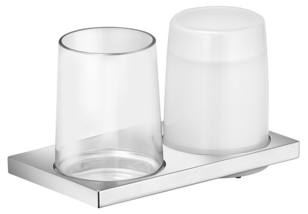 Keuco Doppelhalter Edition 11 11153, kpl. Echtkristall-Glas, verchromt 11153019000